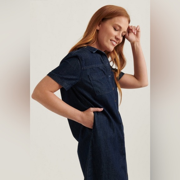 NWT-Brand New Lucky 🍀 Brand Denim Button Shirt Dress - Picture 3 of 5